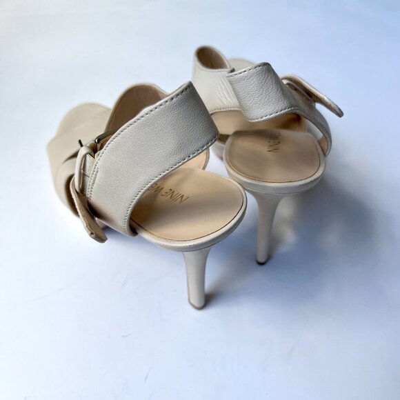 Nine West High Heel Sandal Leather Open Toe Heel size 7M - Picture 3 of 6